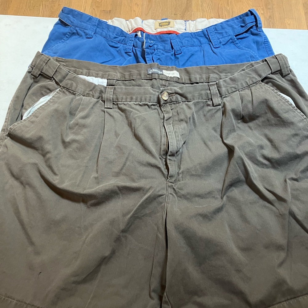 St. John's Bay Men's Flat Front Shorts - Blue and Brown